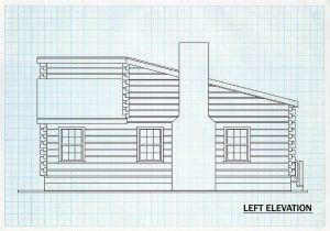 Log Cabin Home Left Elevation - Smokey Hill