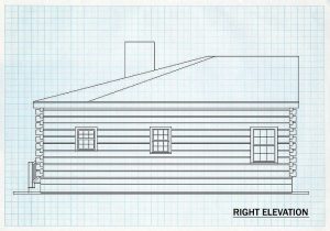 Log Cabin Home Right Elevation - Smokey Hill