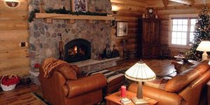 Living Room with Fireplace - Snow Hill
