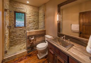 Log Home Bathroom Interior - Snow Hill