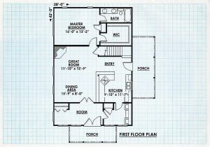 Log Home First Floor Plan - Snow Hill