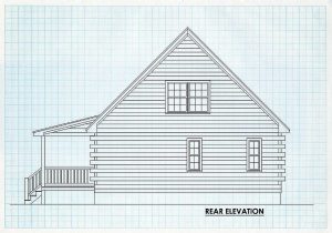 Log Home Rear Elevation - Snow Hill