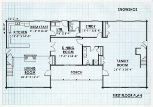 Log Home First Floor Plan - Snowshoe