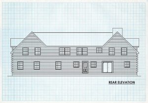 Log Home Rear Elevation - Snowshoe