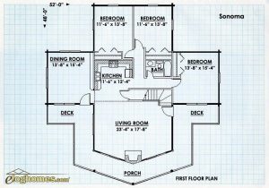 Log Home First Floor Plan - Sanoma