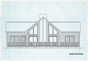 Log Home Front Elevation - Sanoma