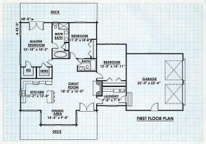 Log Home First Floor Plan - Southern Pine