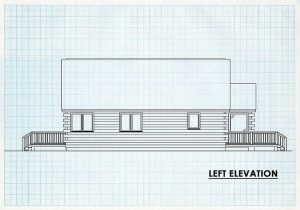 Log Home Left Elevation - Southern Pine