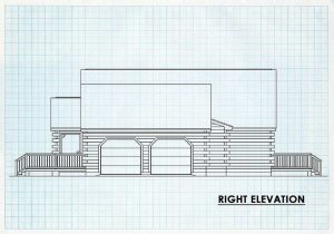 Log Home Right Elevation - Southern Pine