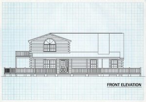 Log Home Front Elevation - Southfork