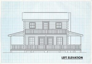 Log Home Left Elevation - Southfork