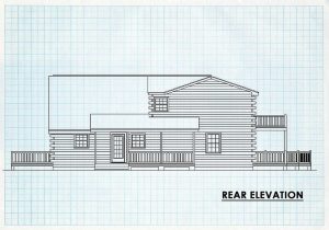 Log Home Rear Elevation - Southfork