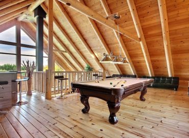 Log Homes Bar and Game Area