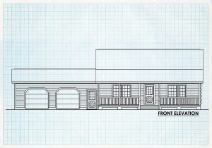 Log Home Front Elevation - Springfield