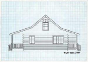 Log Home Right Elevation - Springfield