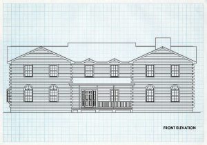 Log Home Front Elevation - Steeplechase