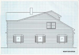 Log Home Right Elevation - Steeplechase
