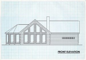 Log Home Front Elevation - Sumner