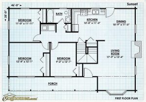 Log Home First Floor Plan - Sunset