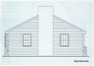 Log Home Right Elevation - Sunset