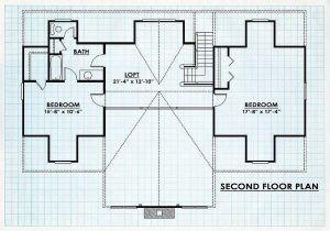 Log Home Second Floor Plan - Sweetwater