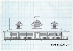 Log Home Rear Elevation - Sweetwater