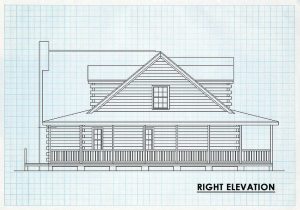 Log Home Right Elevation - Sweetwater