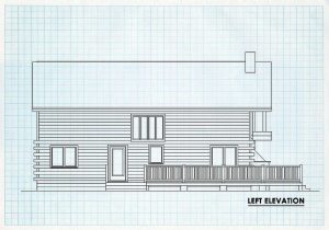 Log Home Left Elevation - Teton