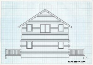 Log Home Rear Elevation - Teton