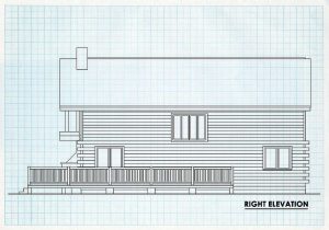 Log Home Right Elevation - Teton