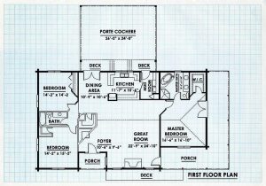 Log Home First Floor Plan - Timberline