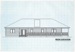 Log Home Front Elevation - Timberline