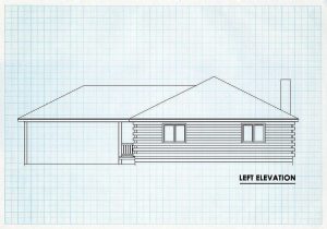 Log Home Left Elevation - Timberline