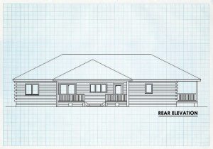 Log Home Rear Elevation - Timberline