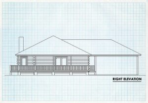 Log Home Right Elevation - Timberline