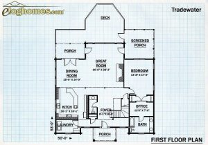 Log Home First Floor Plan - Tradewater