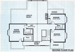 Log Home Second Floor Plan - Tradewater