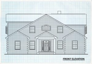 Log Home Front Elevation - Tradewater