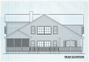 Log Home Rear Elevation - Tradewater