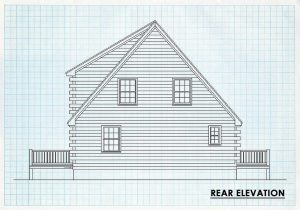 Log Home Rear Elevation - Vail