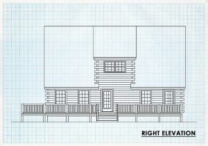 Log Home Right Elevation - Vail