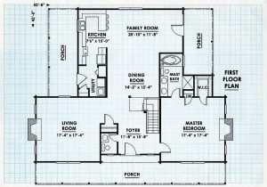 Log Home First Floor Plan - Virginian