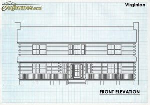 Log Home Front Elevation - Virginian