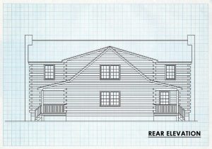 Log Home Rear Elevation - Virginian