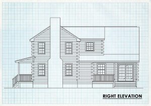 Log Home Right Elevation - Virginian