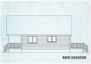 Log Cabin Home Right Elevation - Walnut Creek