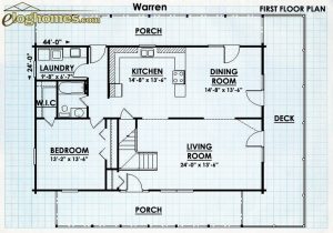 Log Home First Floor Plan - Warren