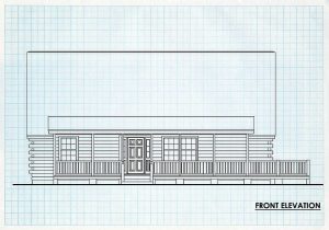 Log Home Front Elevation - Warren