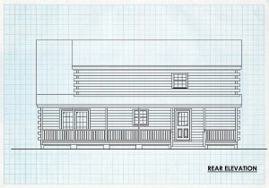 Log Home Rear Elevation - Warren