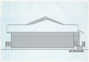 Log Home Left Elevation - Washington